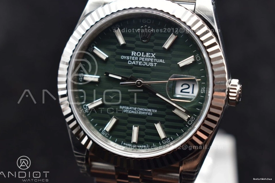 DateJust Edition VSF VS 126334 Bezel Best Textured on Green 1:1 Refined Fluted Dial 641 41 Bracelet Jubilee 904L Steel 1013